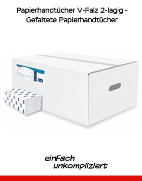 Papierhandtücher V-Falz 2-lagig - Gefaltete Papierhandtücher
